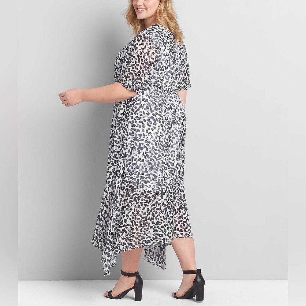Lane Bryant Brushstroke Crossover High-Low Maxi Dress - Picture 2 of 15